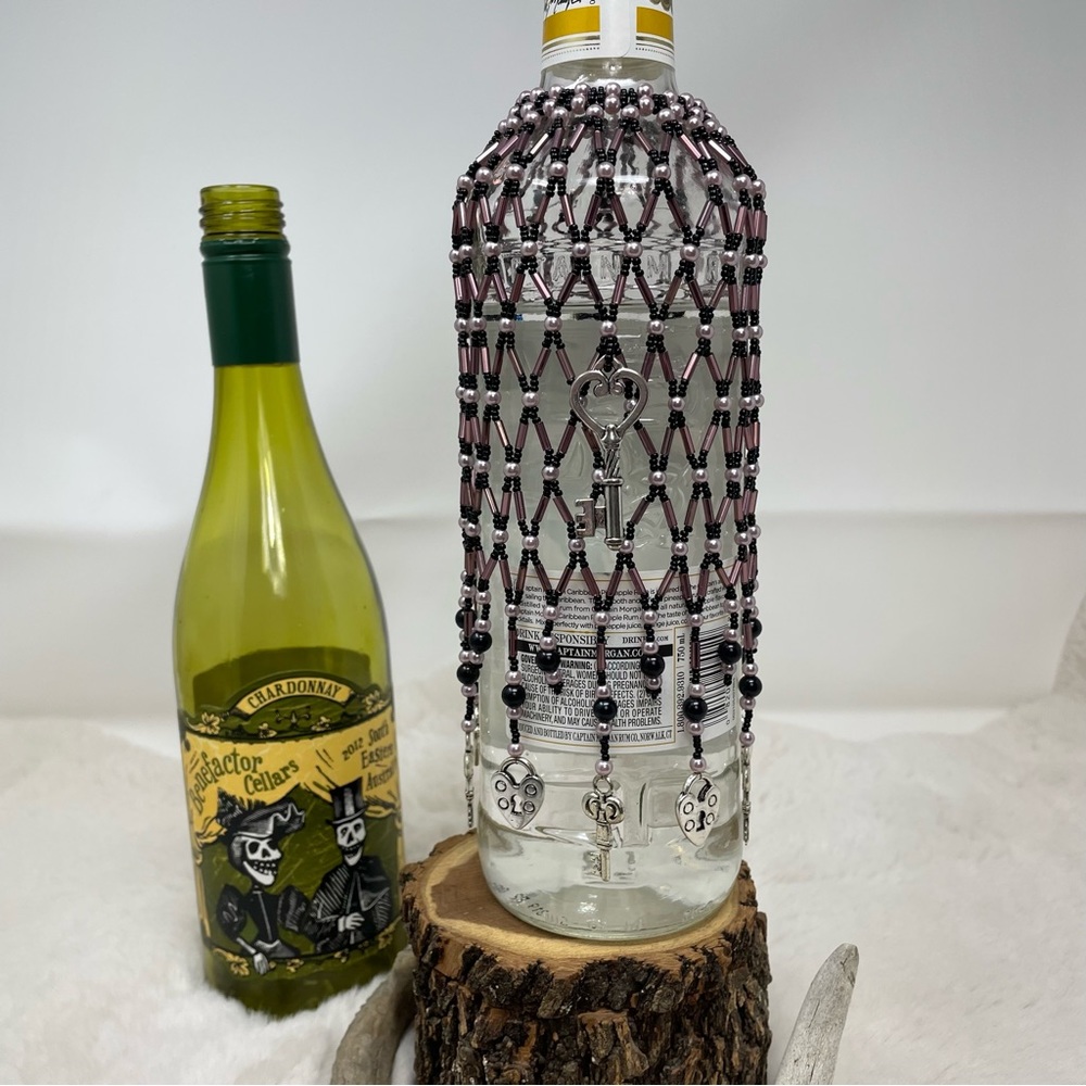 Beaded Wine Bottle Cover Handmade